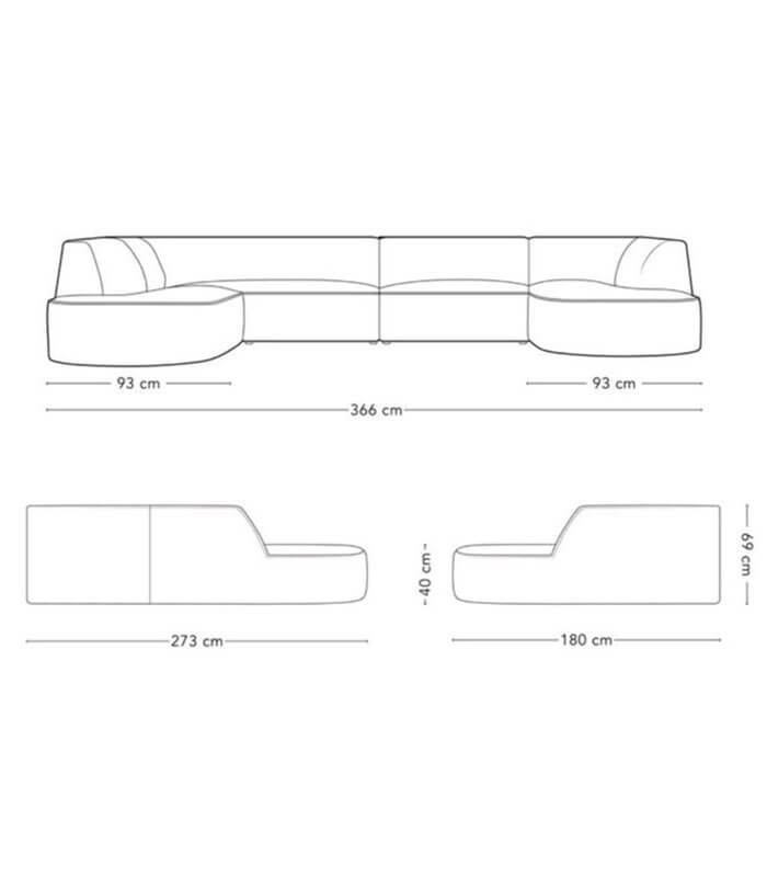 Camden Sectional U-Shape Sofa