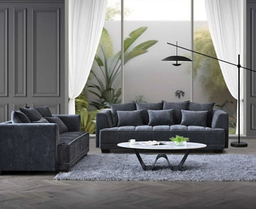 Gramercy 3&2 in Steel Velvet