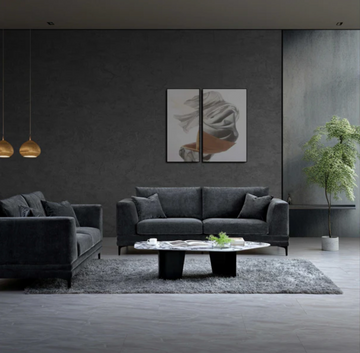 Aluxo Lenox Sofa Range in Steel Velvet