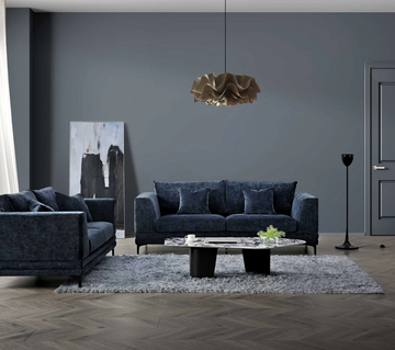 Aluxo Lenox Sofa Range in Aegean Blue Velvet