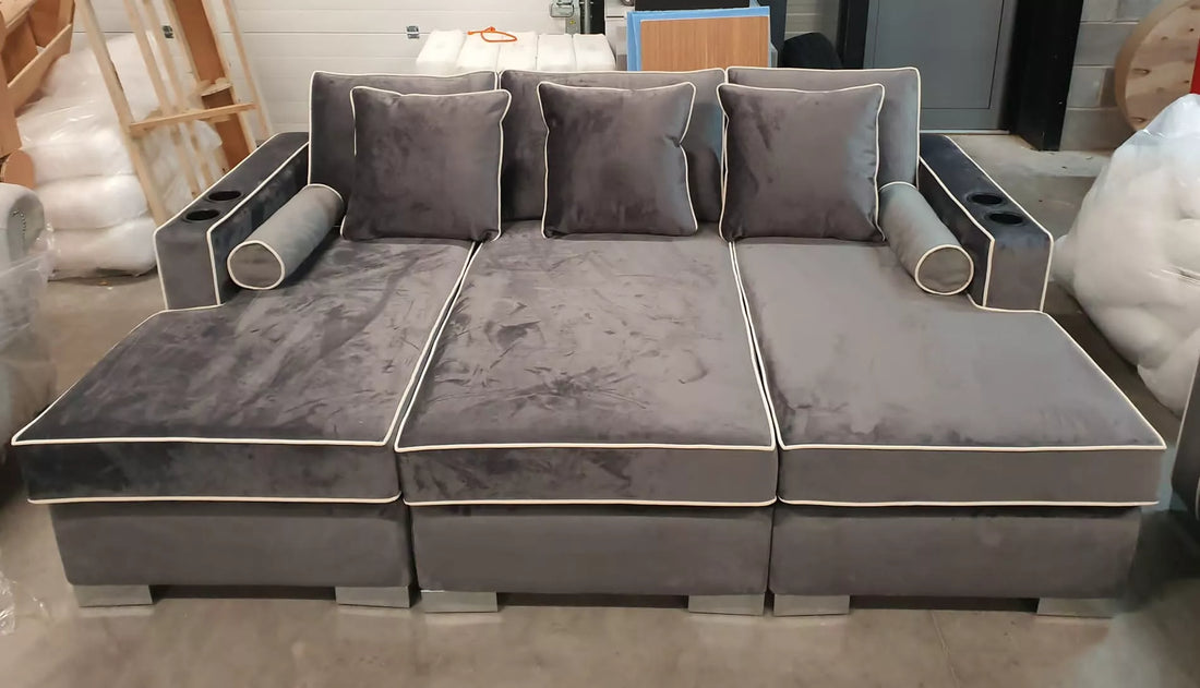 Zara cinema sofa with contrast piping