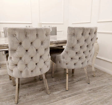 Cambridge marble dining table with our mayfair chairs