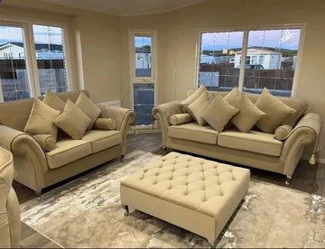 Grand Swan sofa complete with sash and bolsters