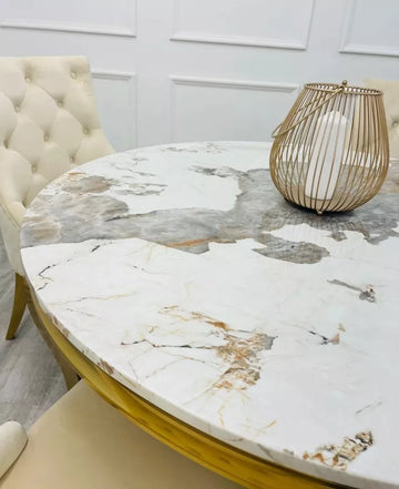 Round Oxford Pandora marble dining table