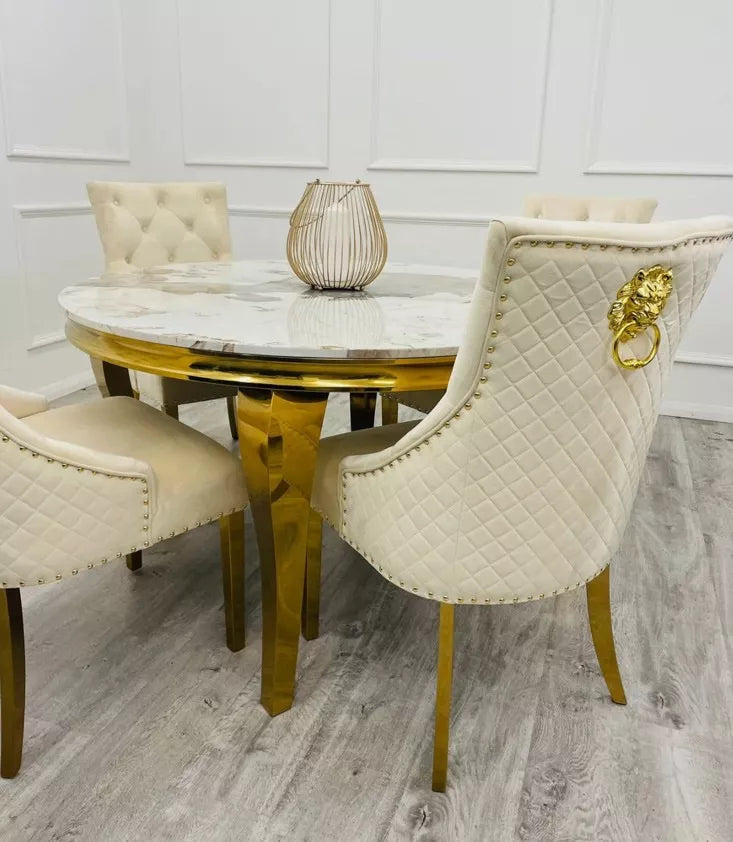 Round Oxford Pandora marble dining table