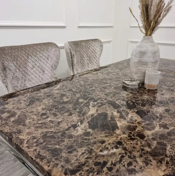 Ariana marble x marble table top with chairs